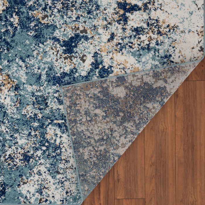 17 Stories Thorold Abstract Blue/Ivory Area Rug & Reviews Wayfair